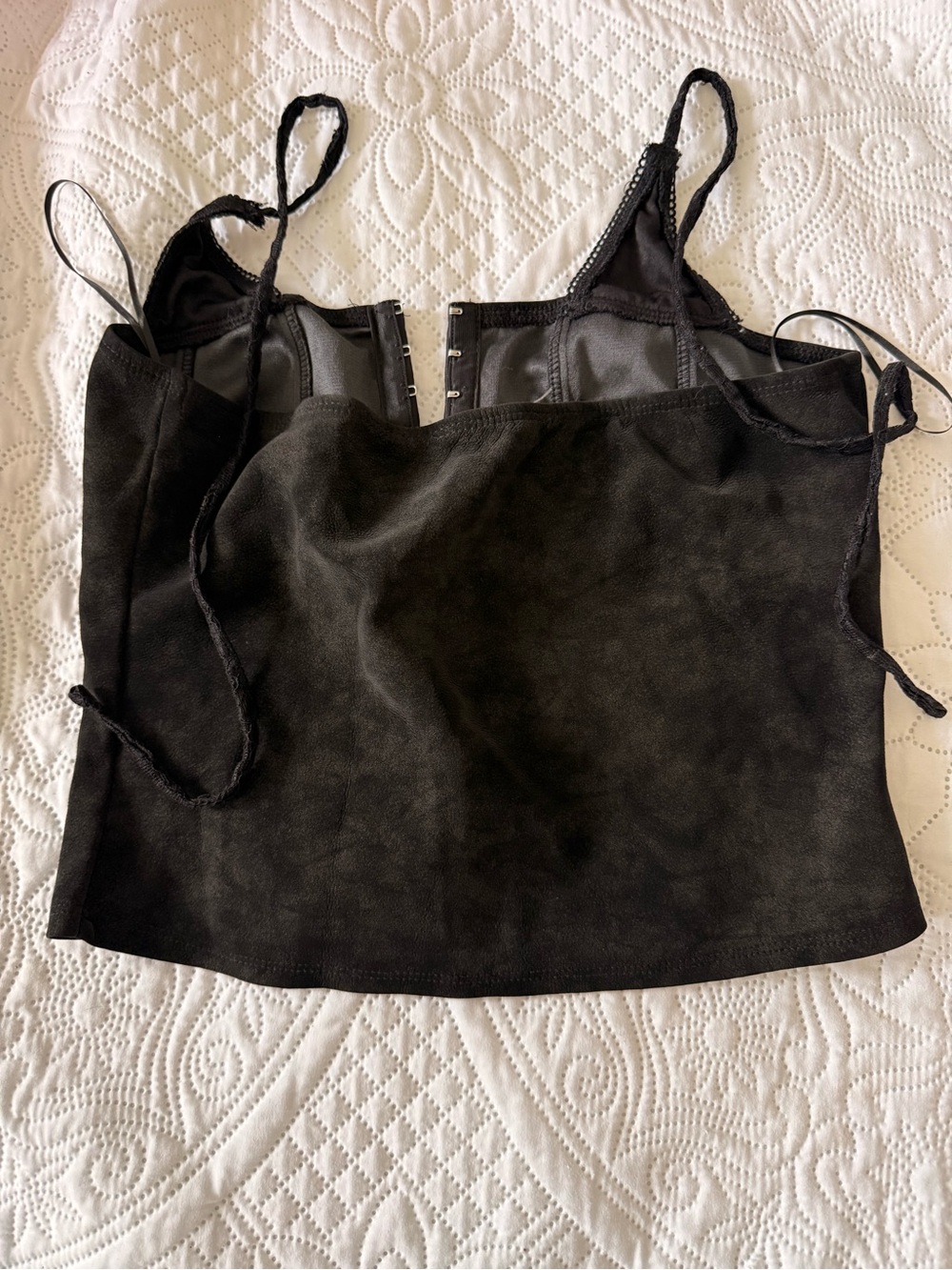 Bear Dance Black Satin-Look Crop Cami